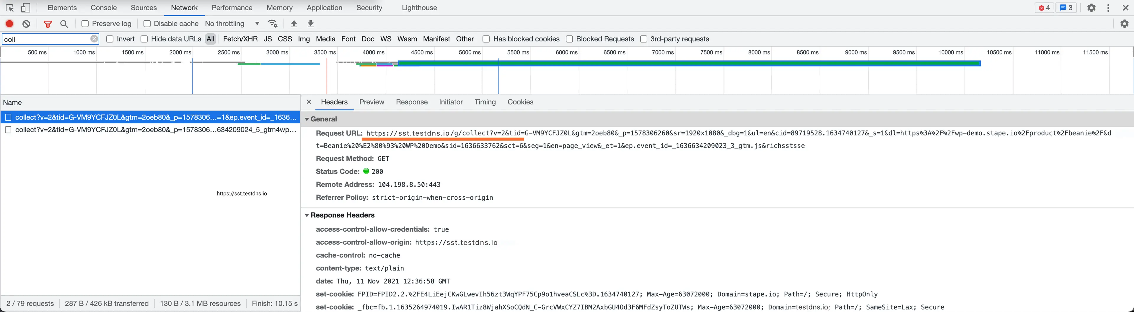 Test Google Analytics in console
