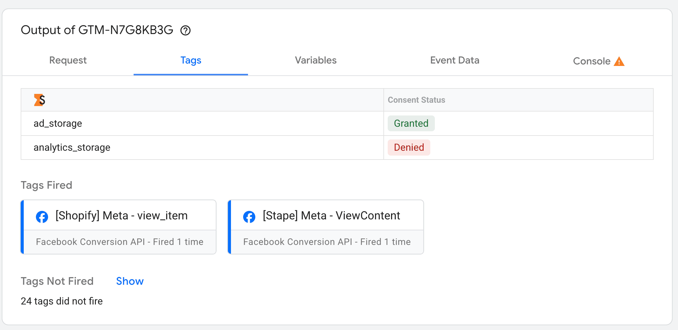 Einwilligungsstatus in sGTM