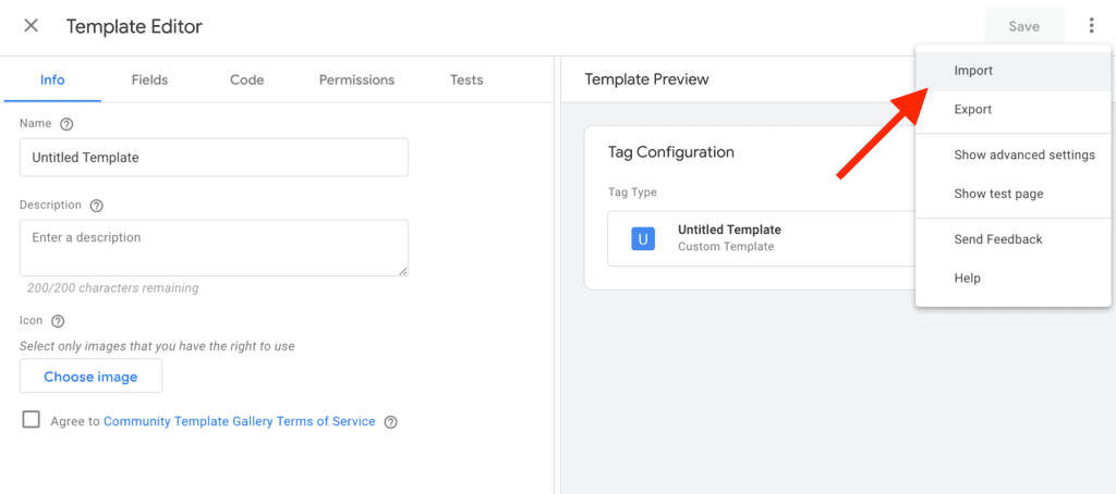 tag configuration import