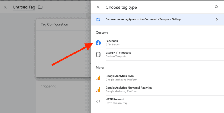 facebook tag in gtm server
