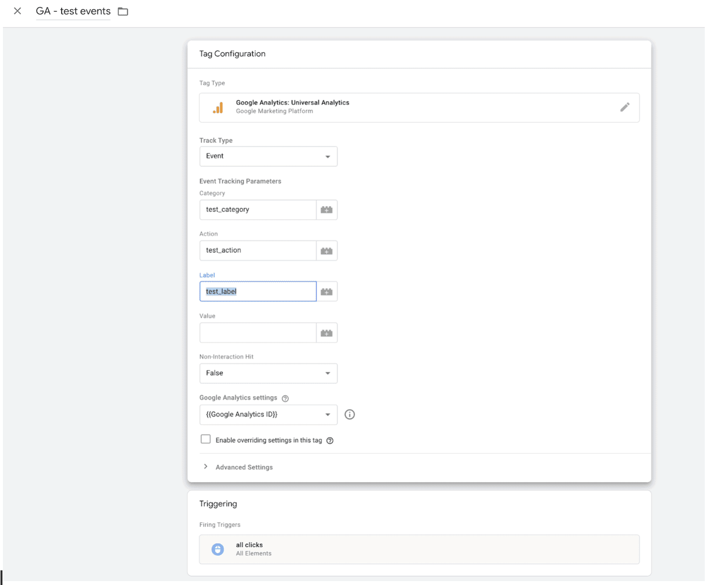 tag configuration