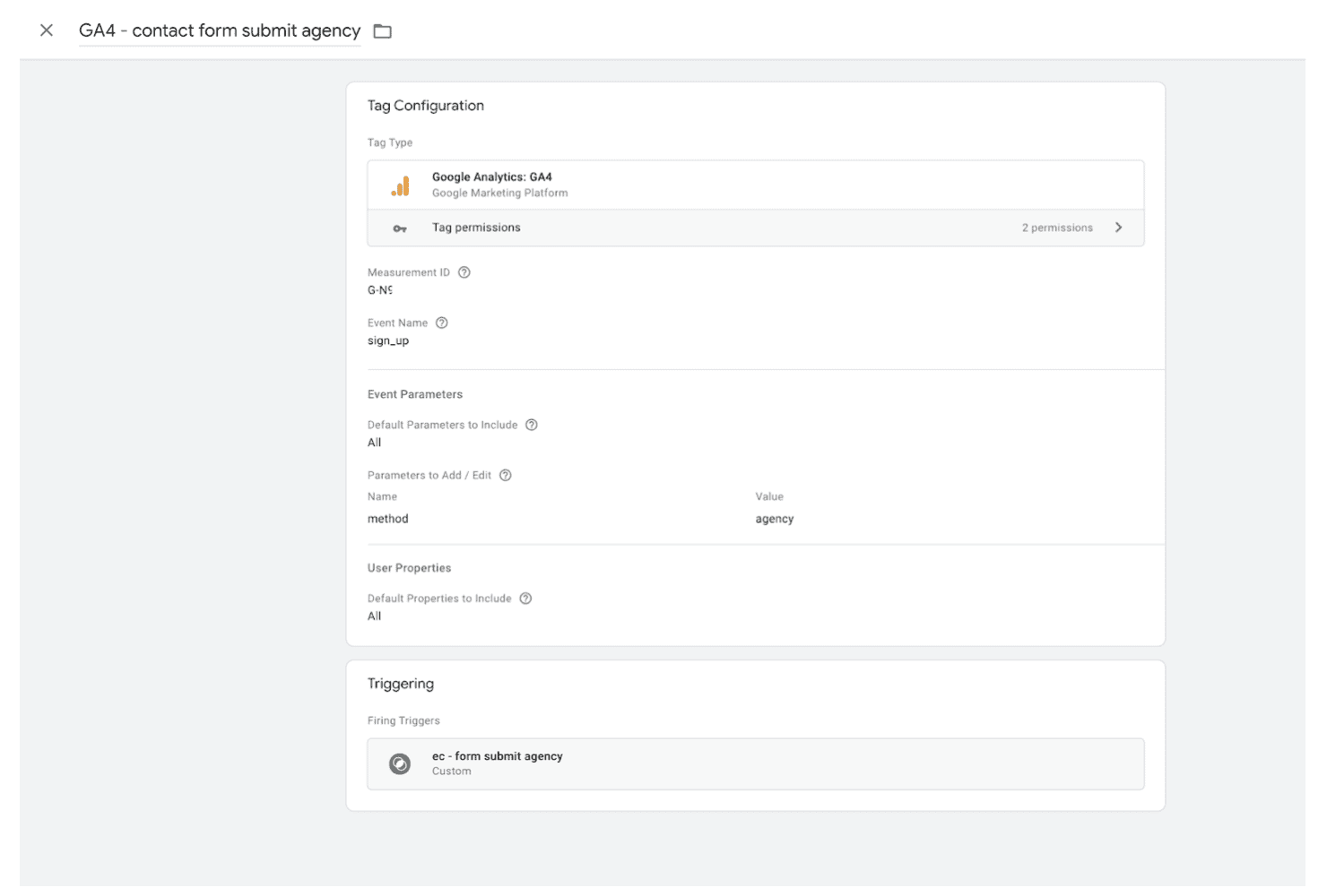 tag configuration