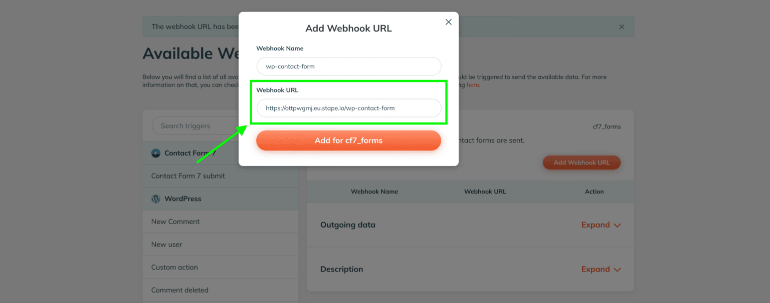 webhook url