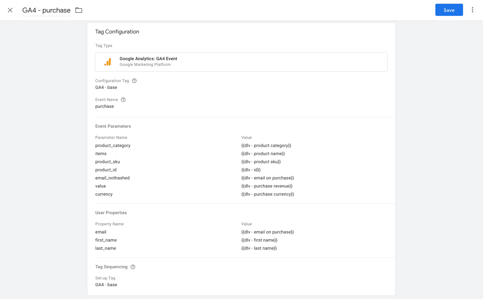 set up GA4 event tag