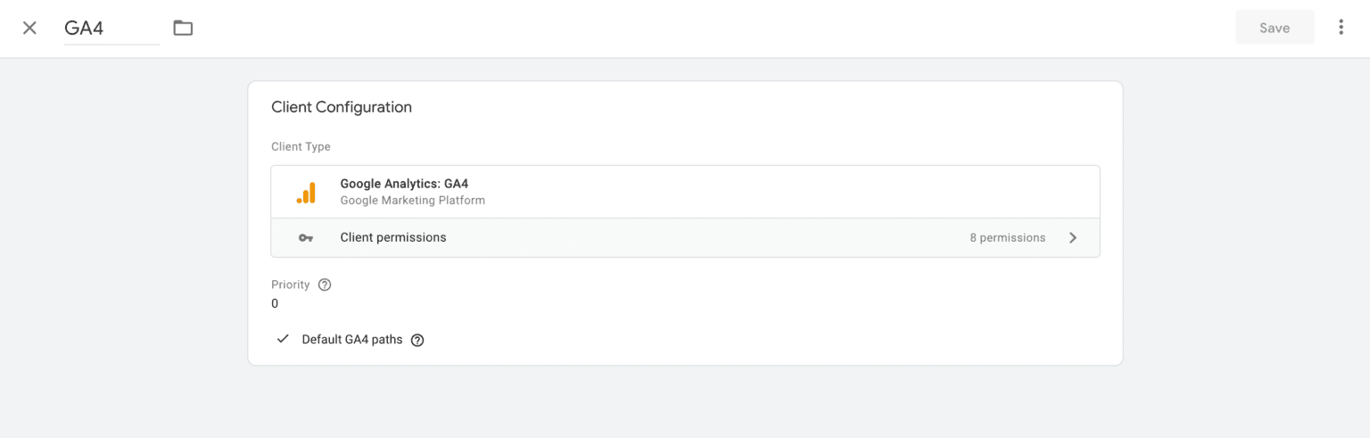 client configuration in ga4