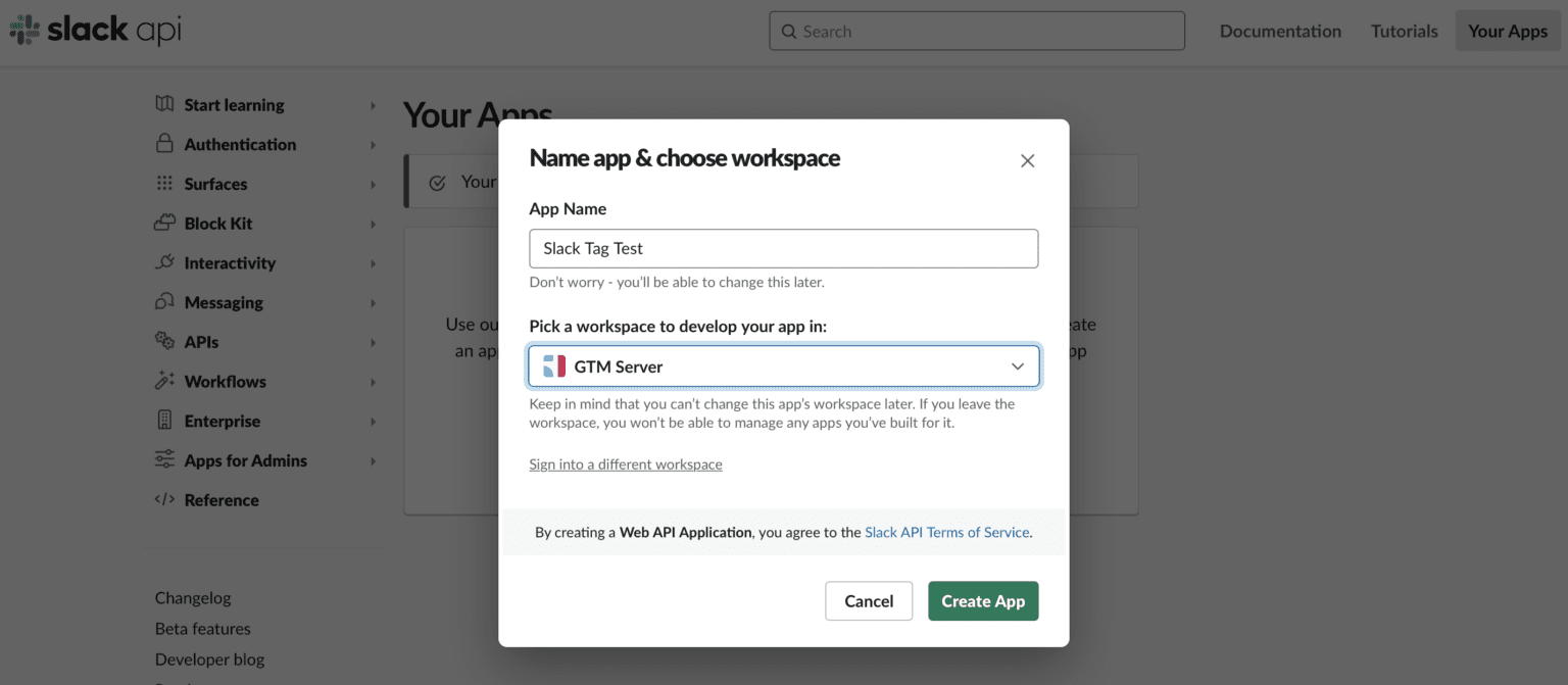 slack api name app