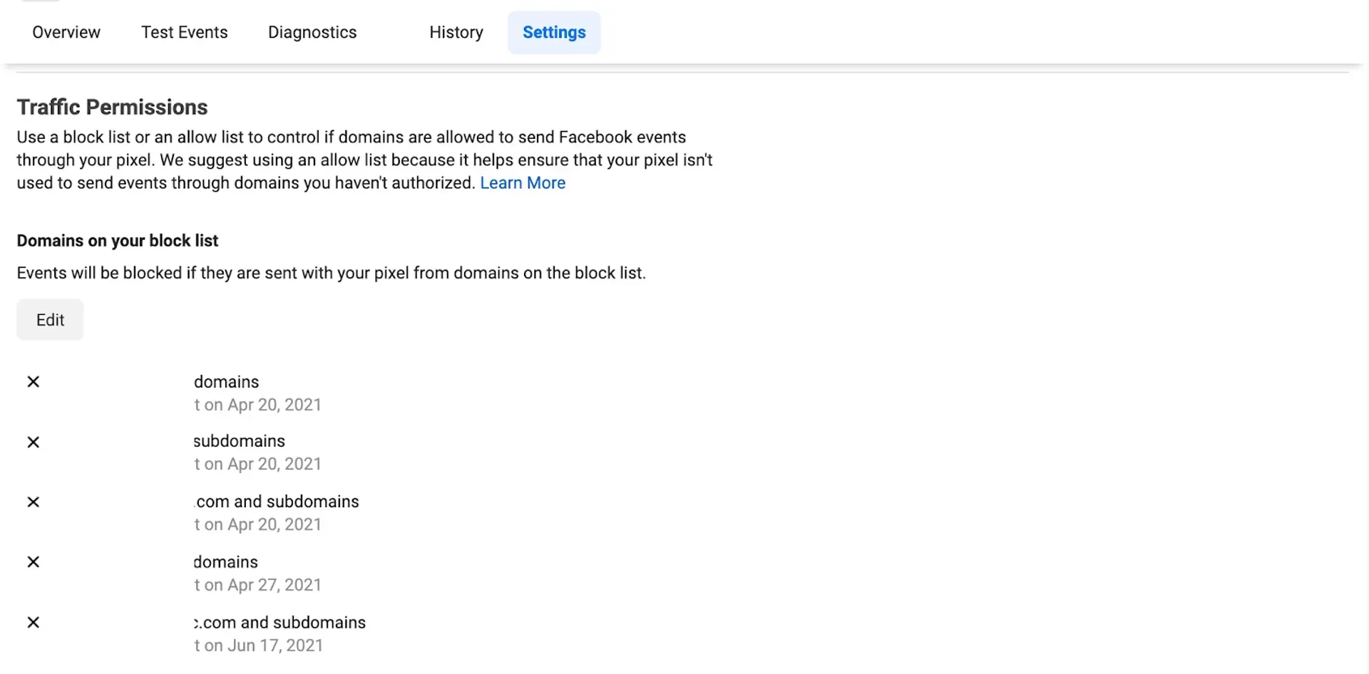 create allow block list in Facebook