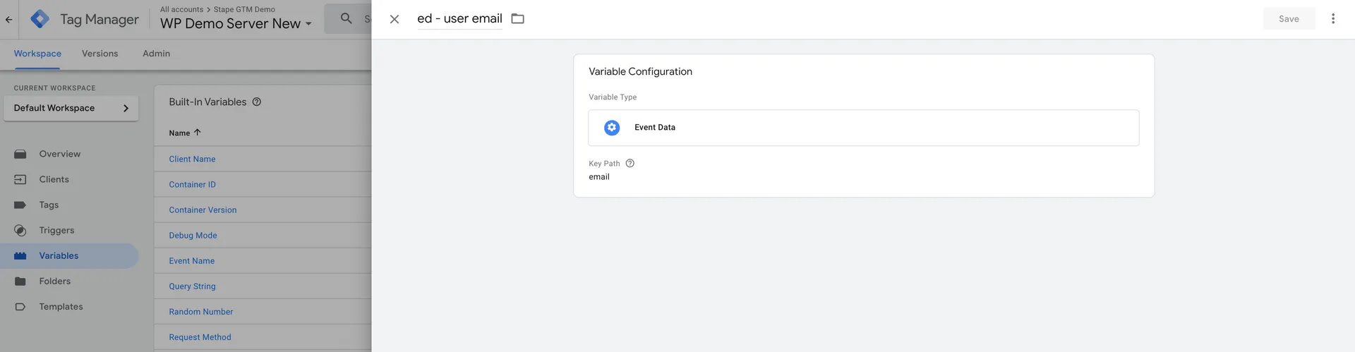 variables configuration