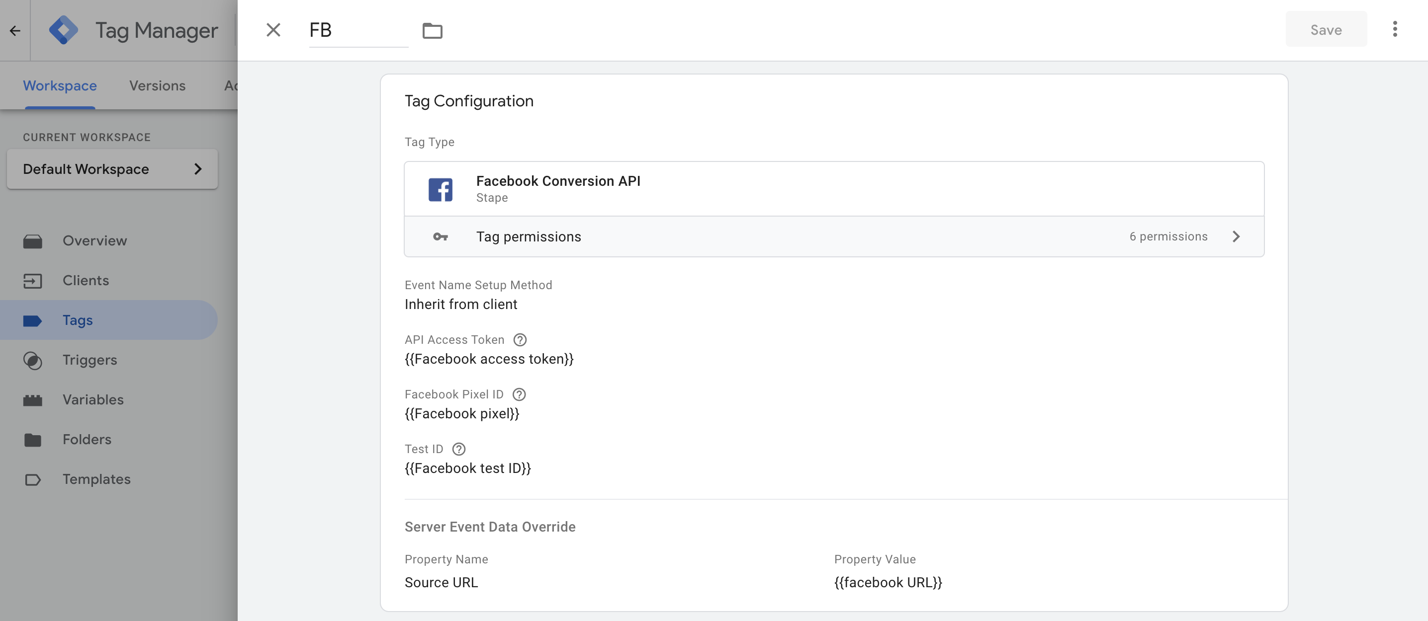 update url facebook conversion api