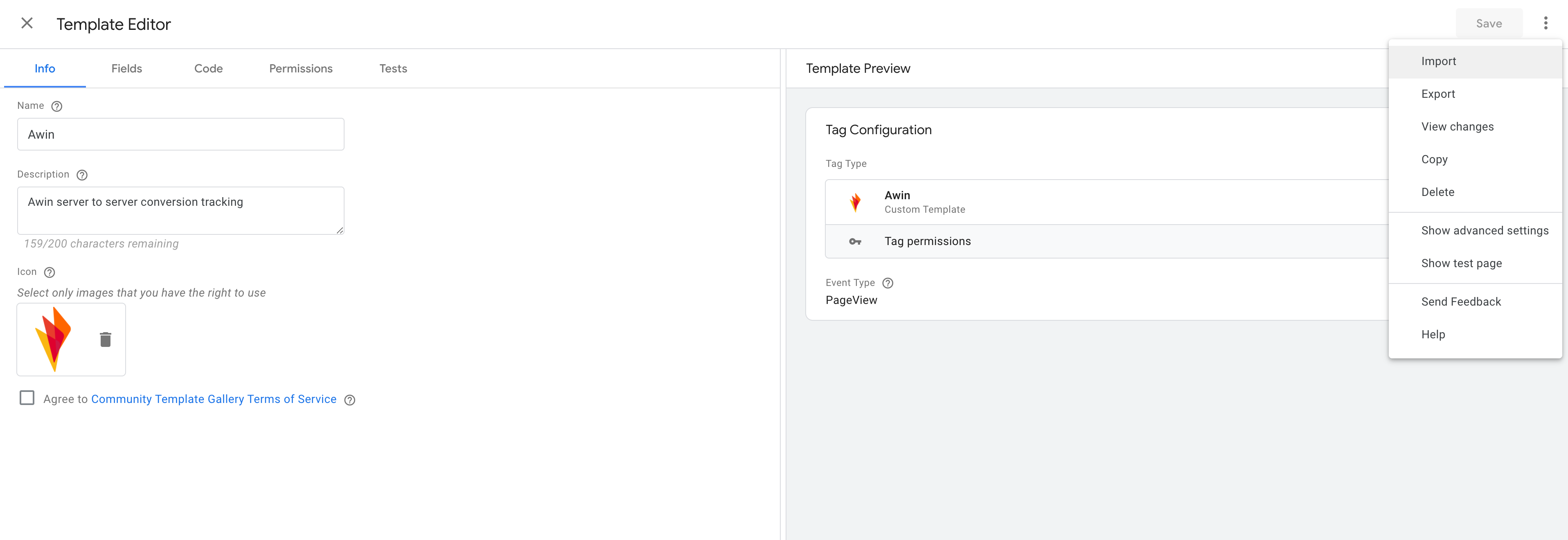 import awin tag for server google tag manager&nbsp;