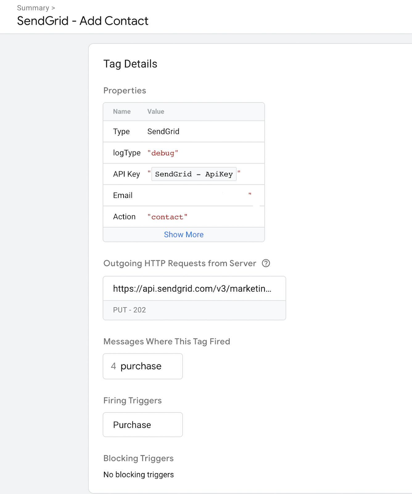 test sendgrid tag server Google Tag Manager