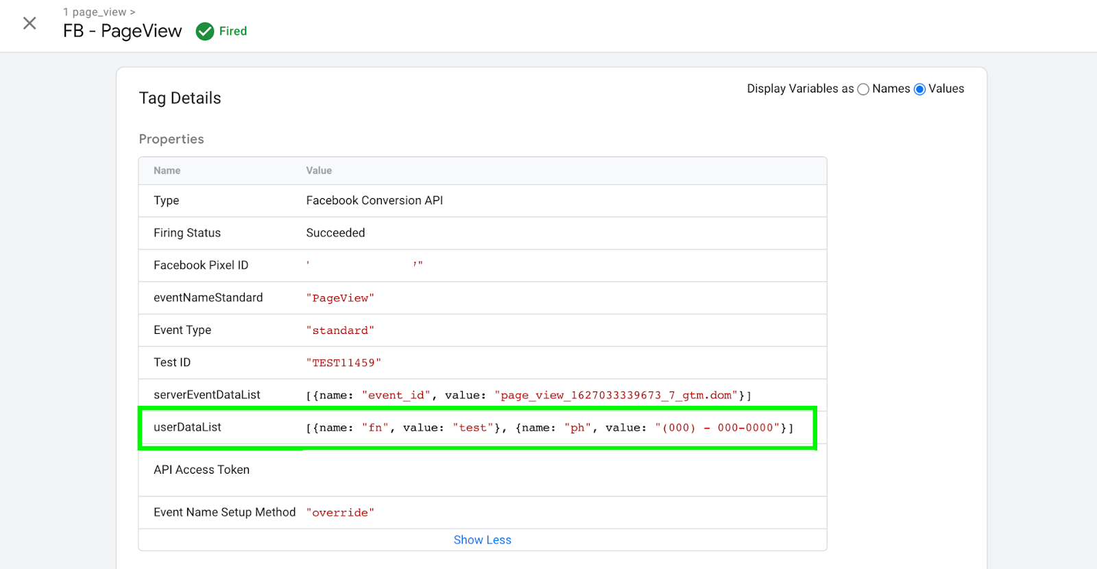 Facebook conversion API