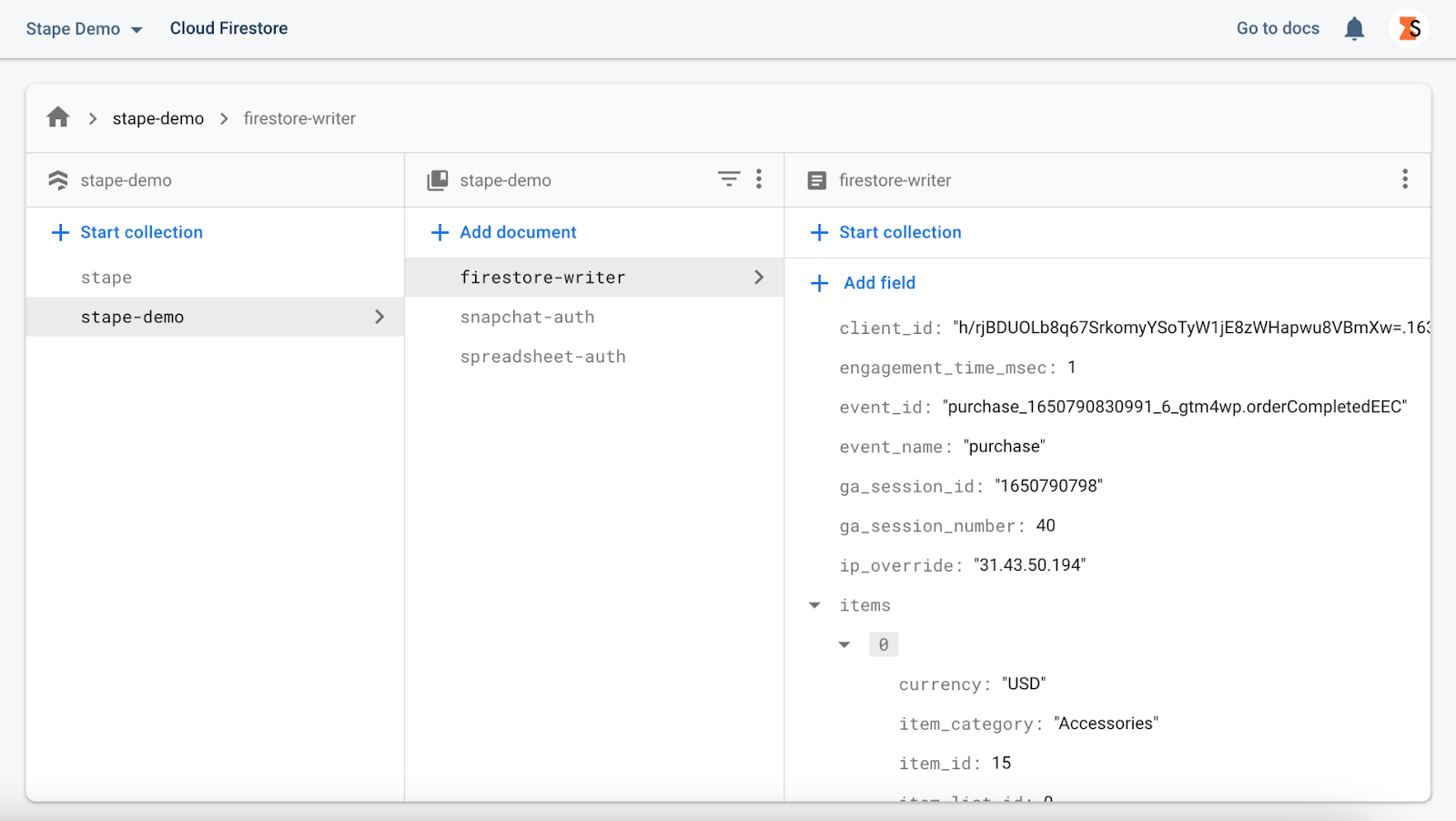 firestore server Google Tag Manager