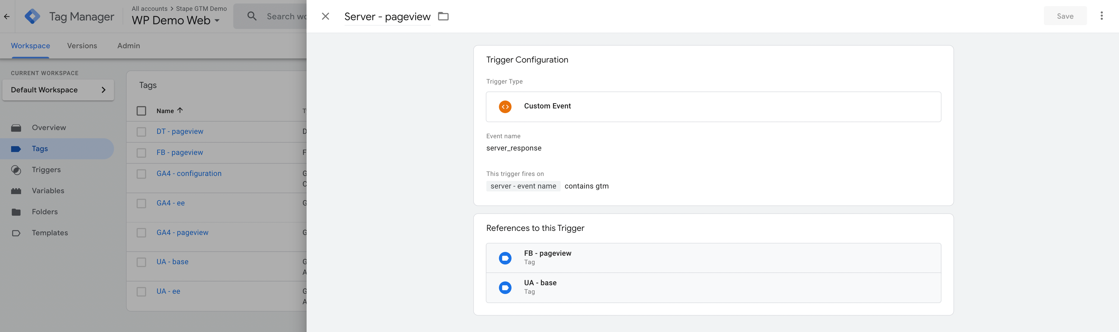 trigger configuration