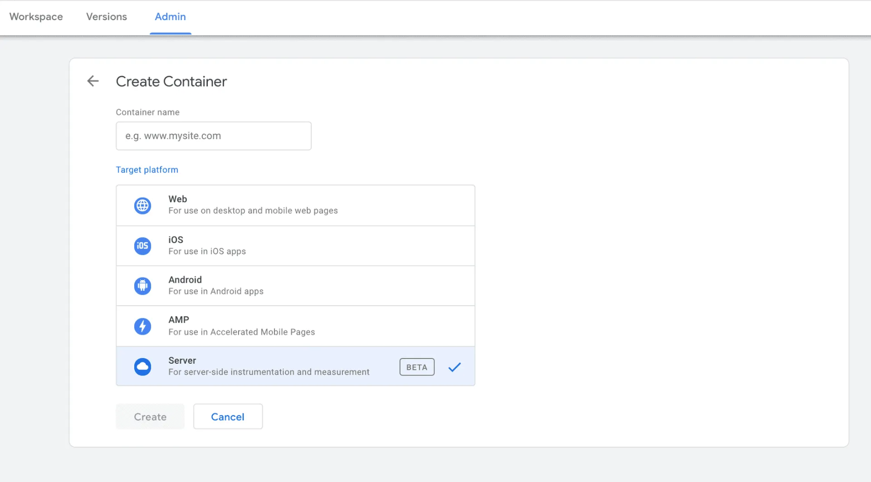 create server container in google tag manager