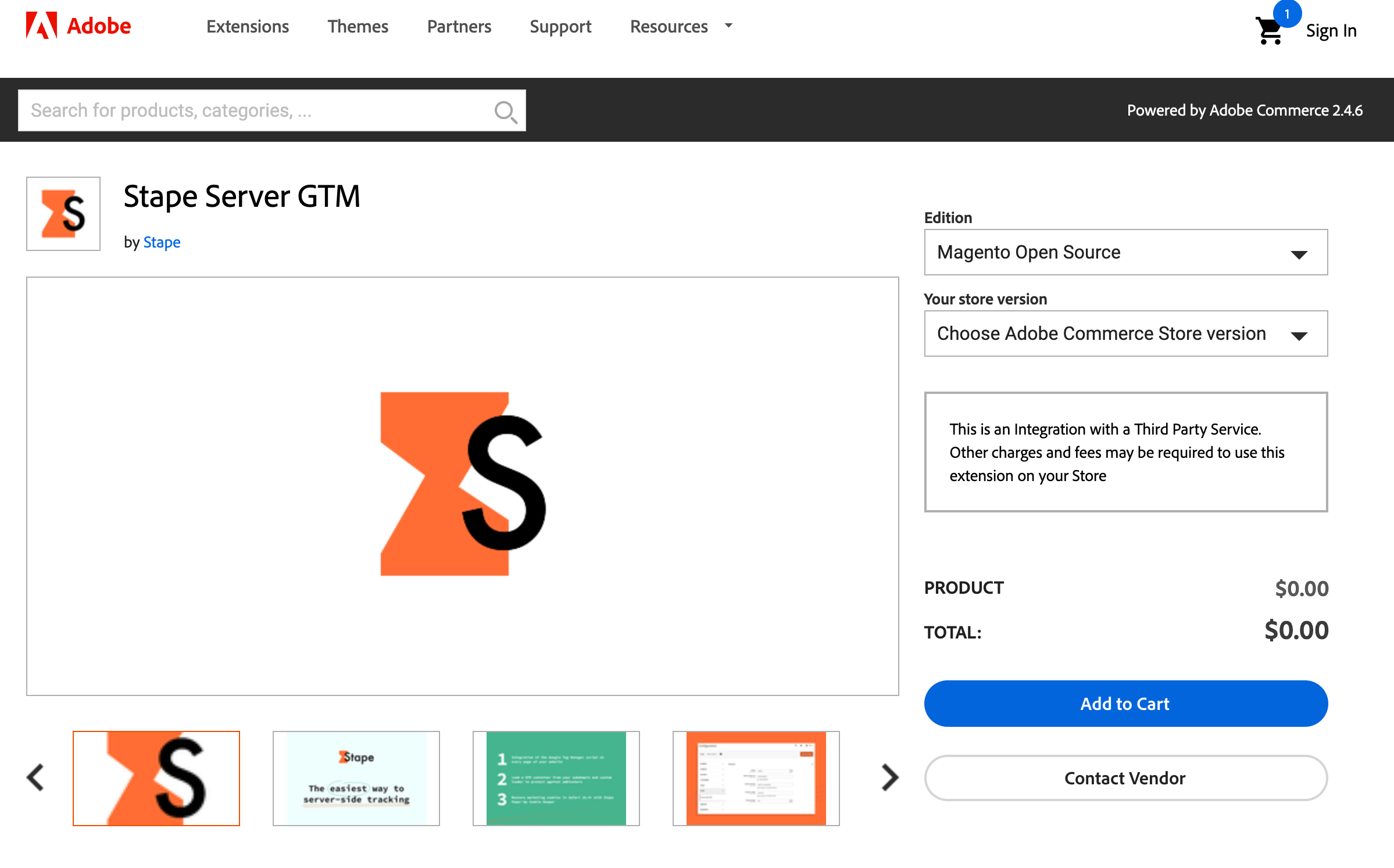 stape server gtm plugin for magento