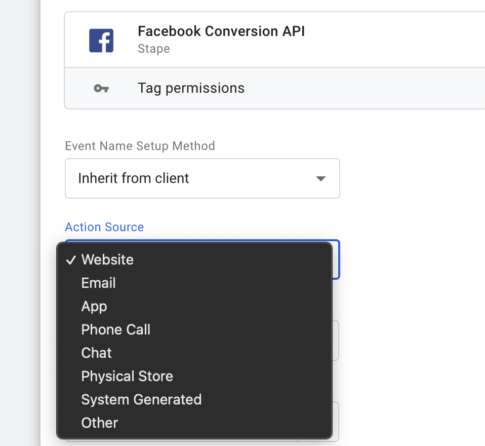 facebook capi tag fo server container