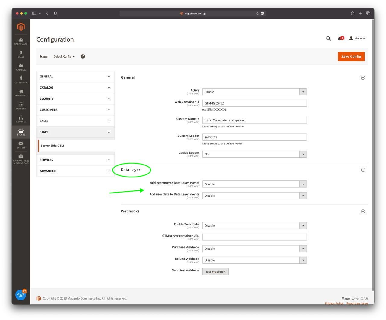 data layer for magento