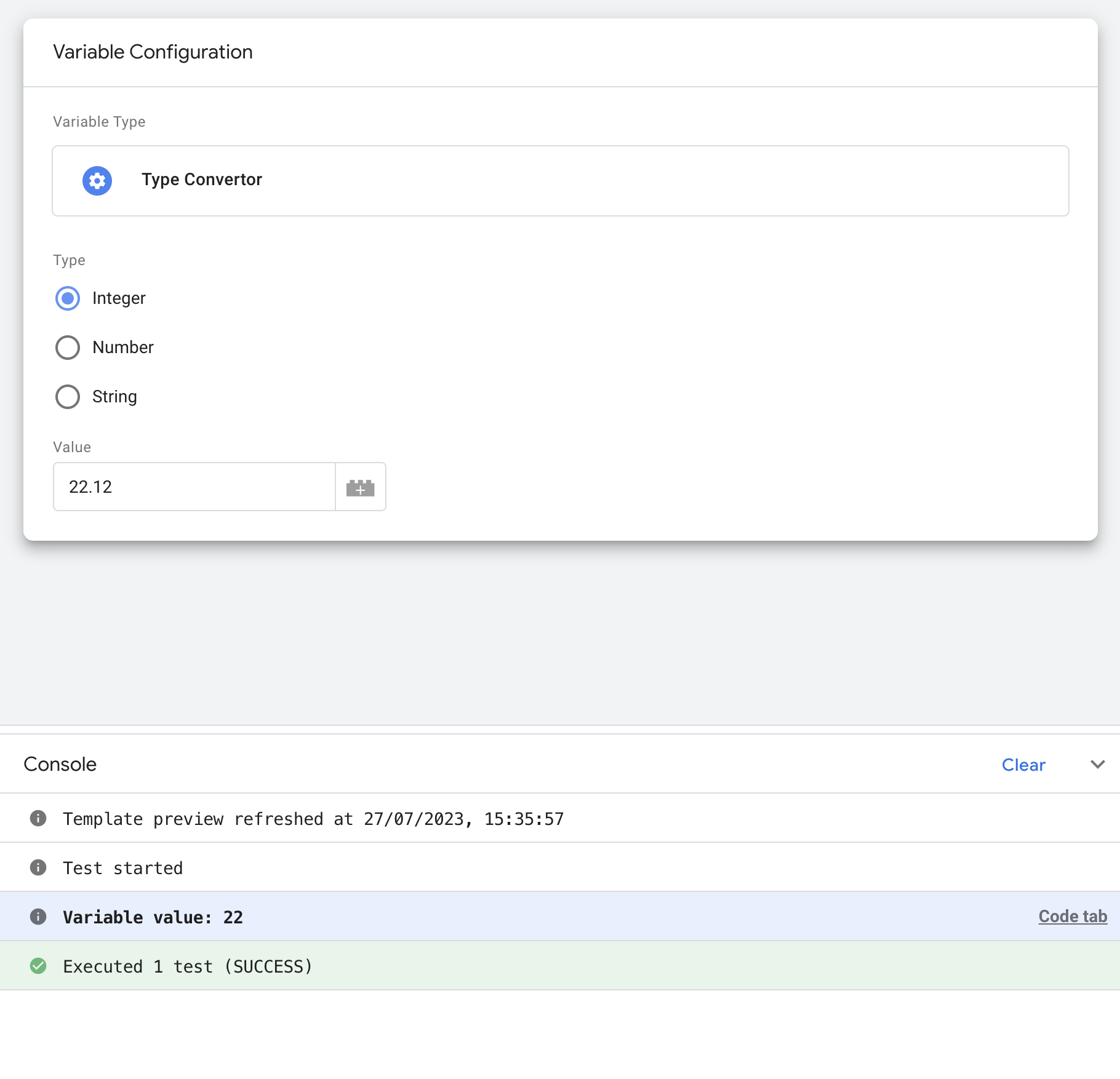 type convertor variable