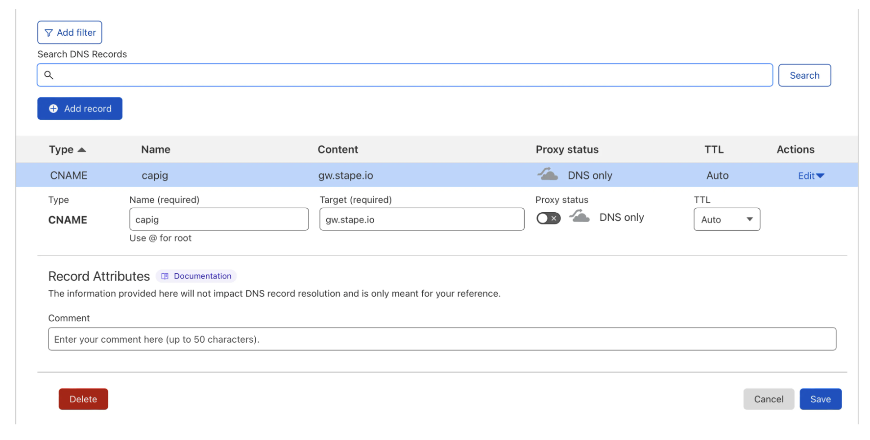 CAPIG set up data routing