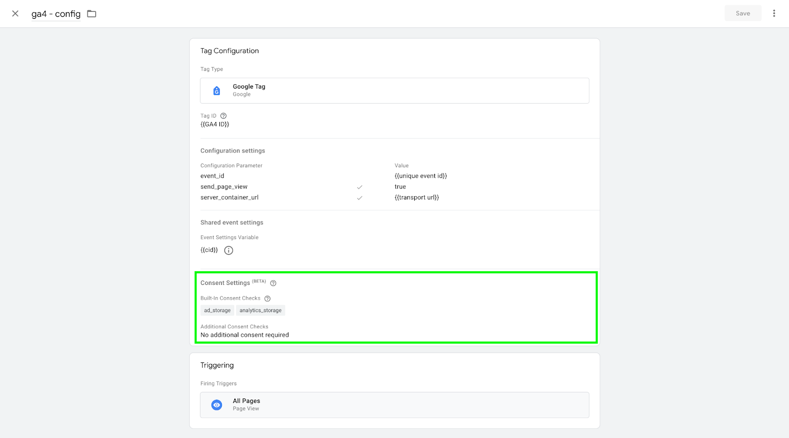 advanced consent configuration in GA4