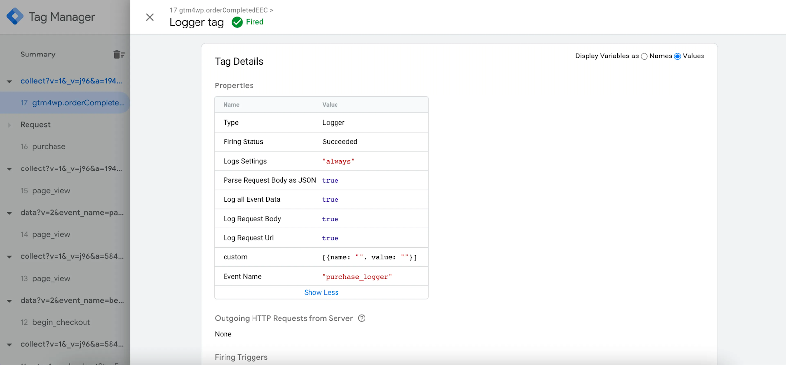 logger tag in google tag manager stape