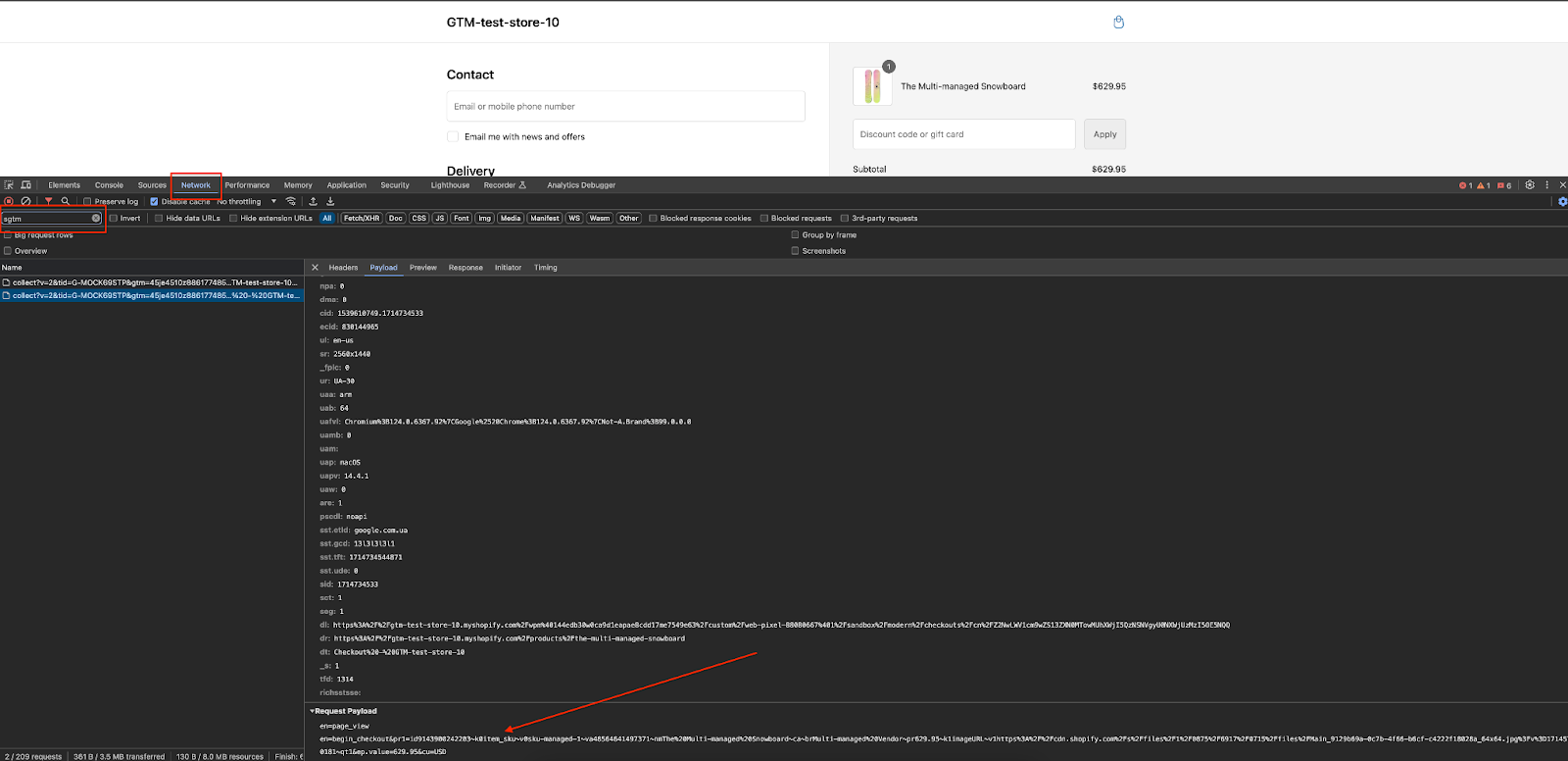 debugging checkout events in Shopify - stape