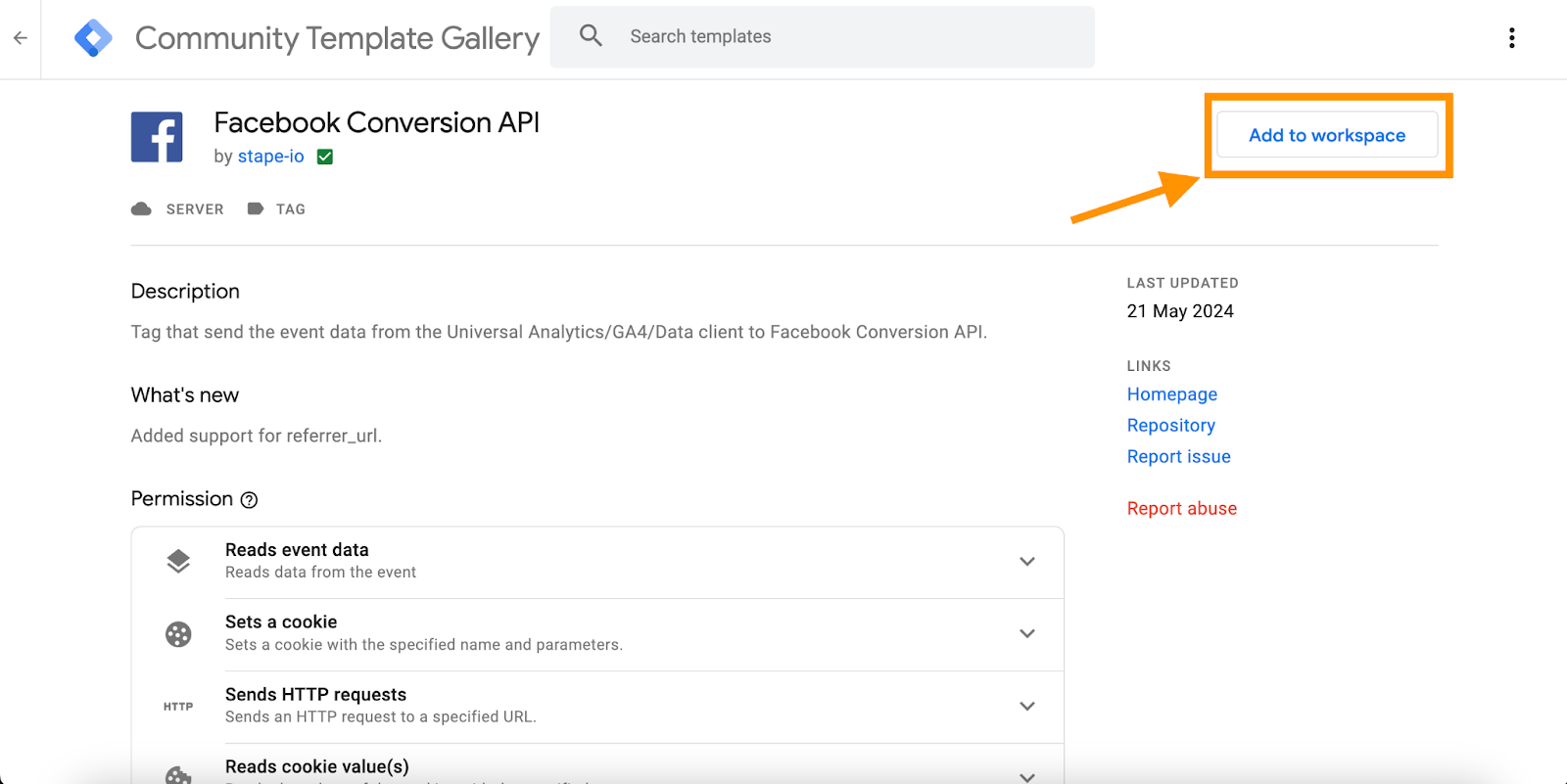 Facebook Conversion API Tag