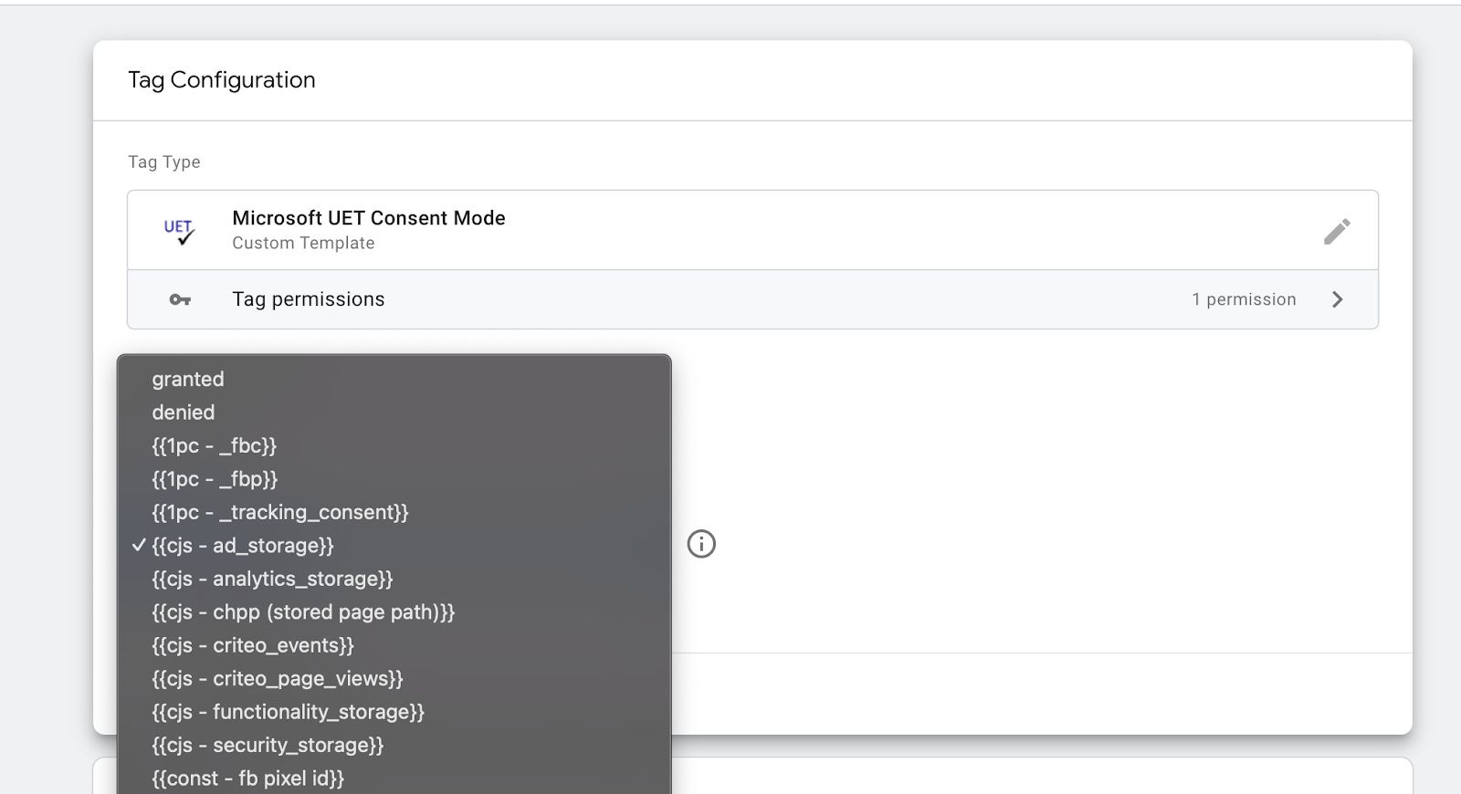 microsoft uet template configuration