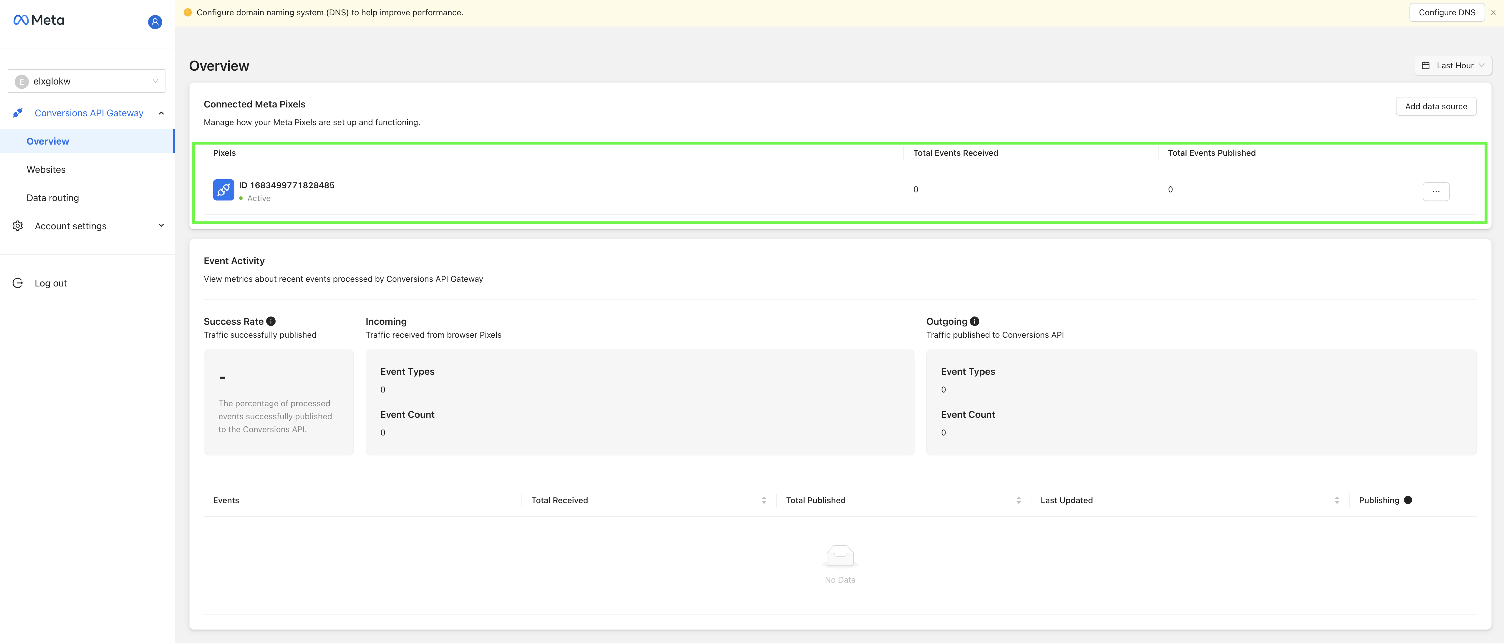 connect pixel to Facebook CAPI Gateway