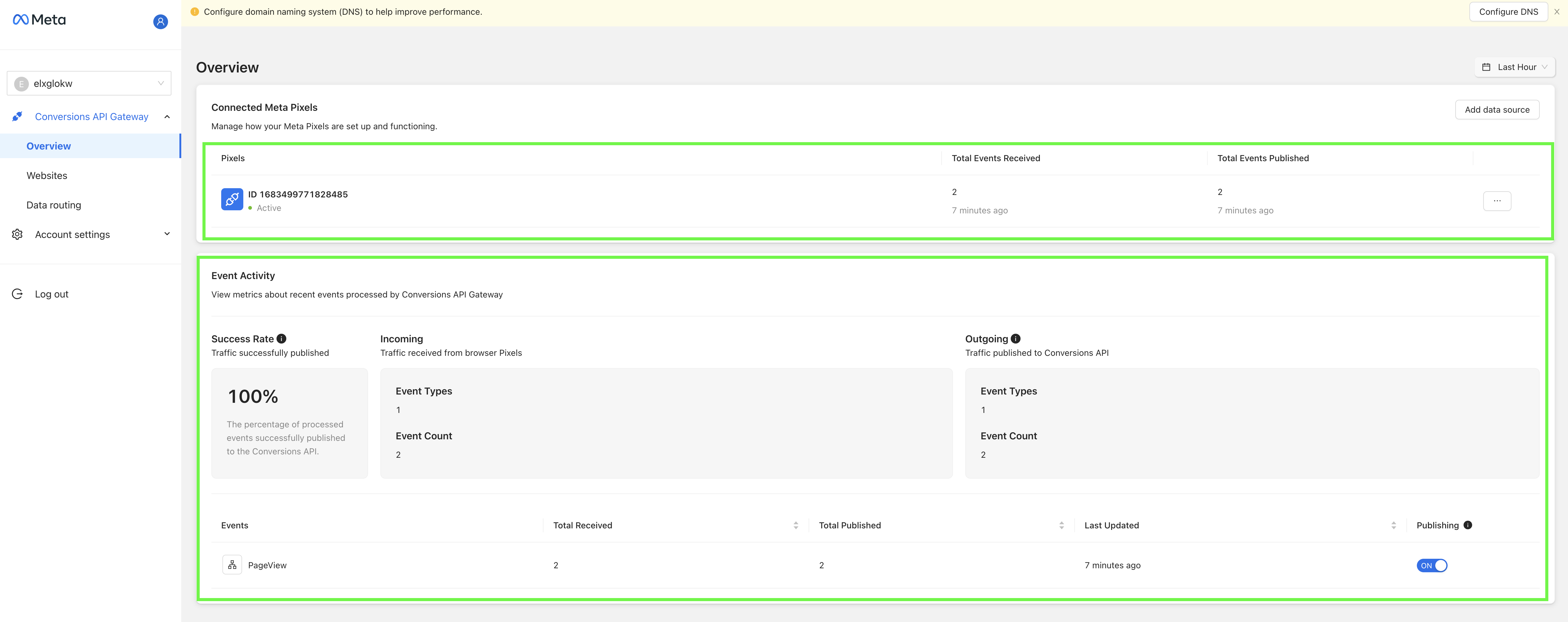 test Facebook conversion API gateway