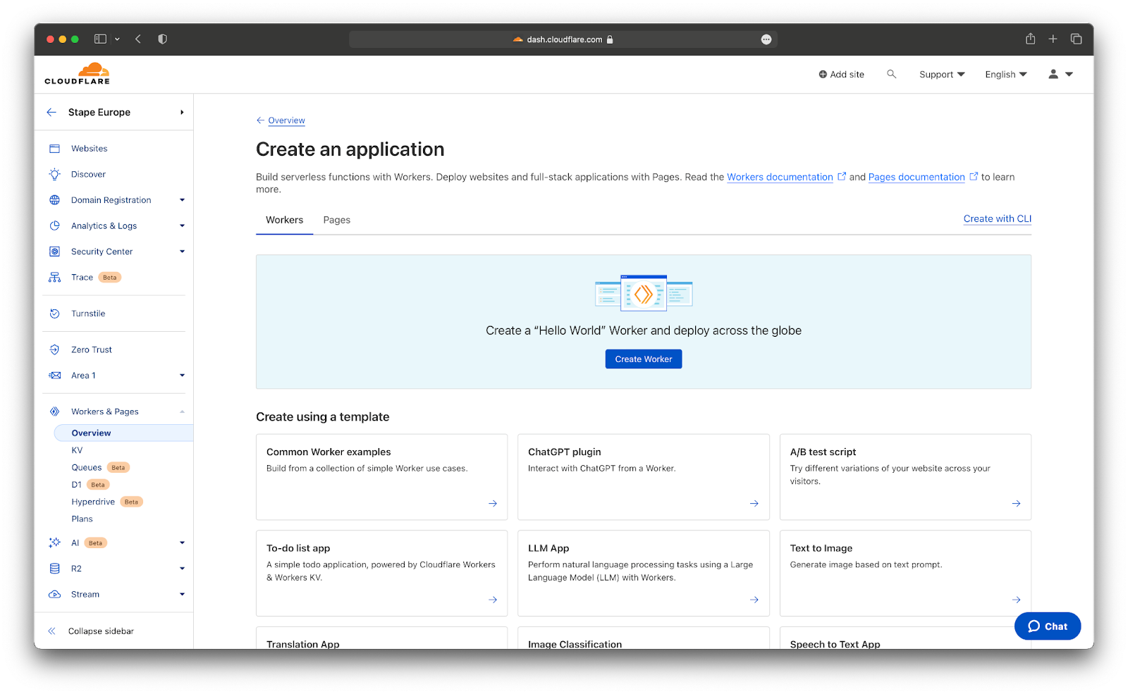 worker in cloudflare - stape