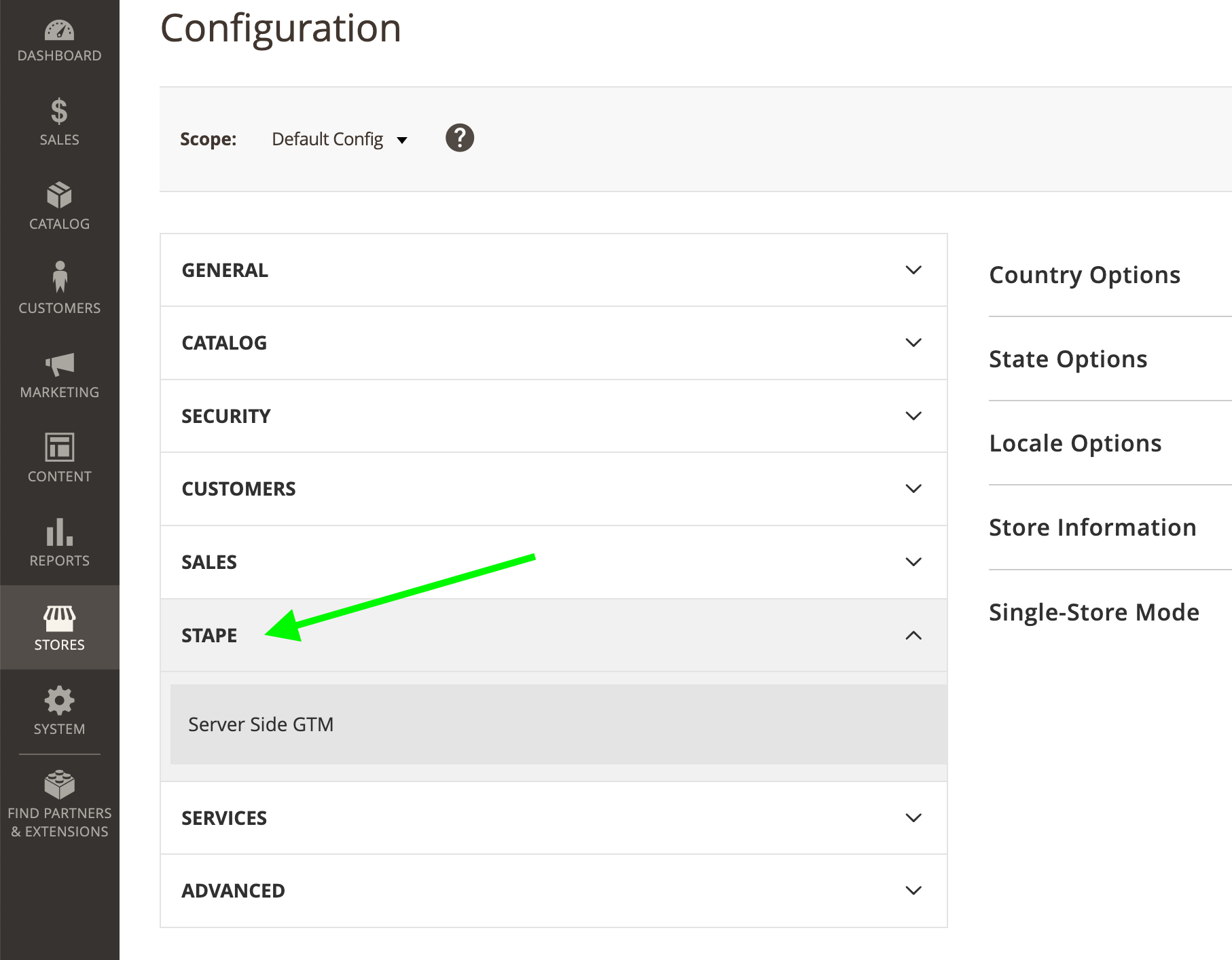 magento account configuration