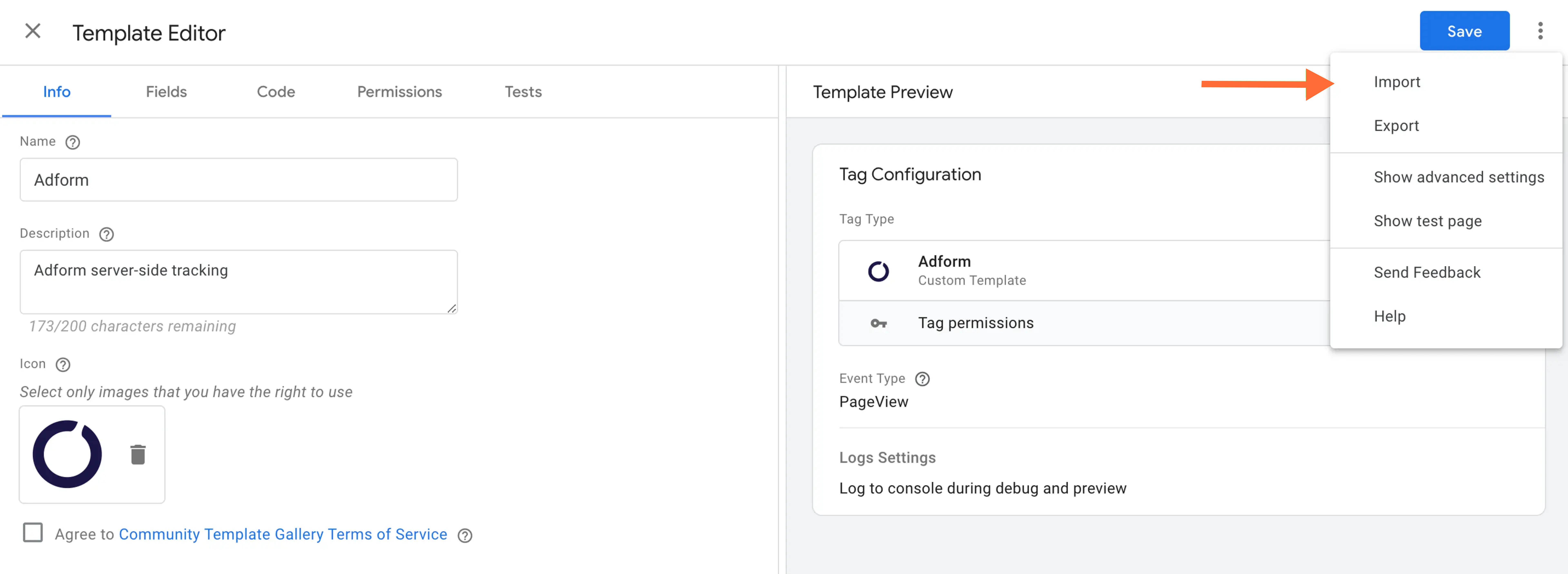 adform tag implementation - stape