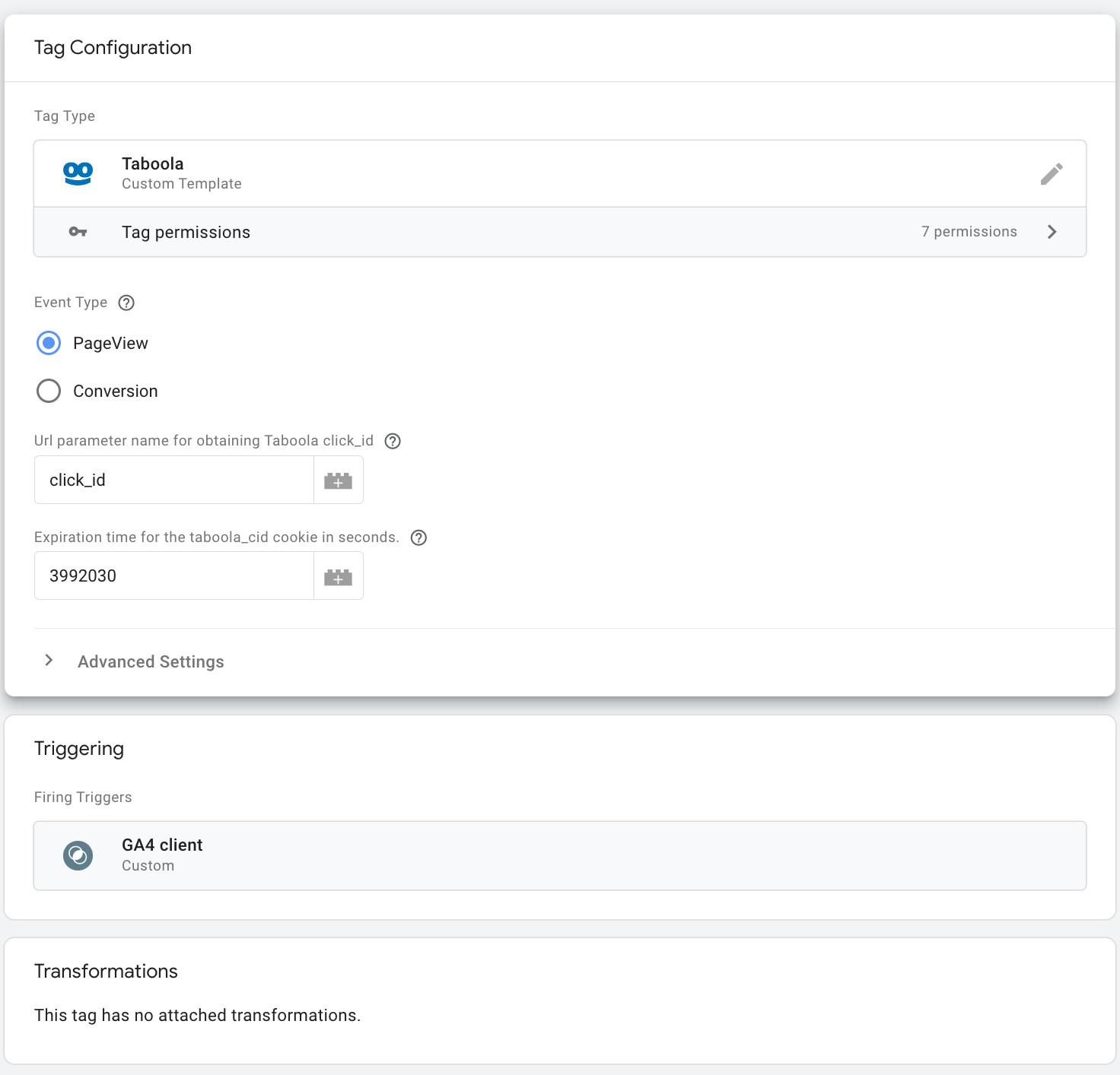 taboola s2s integration