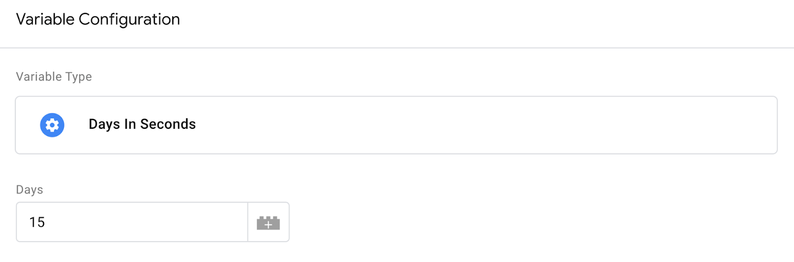 Days In Seconds variable for Google Tag Manager server container