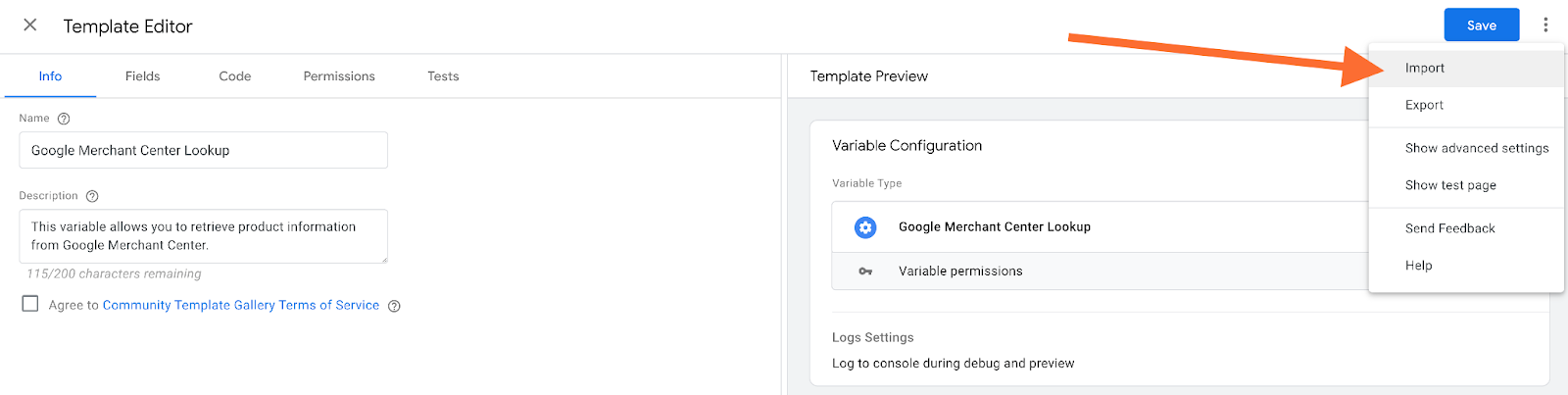 Google Merchant Center Lookup variable for Google Tag Manager server container