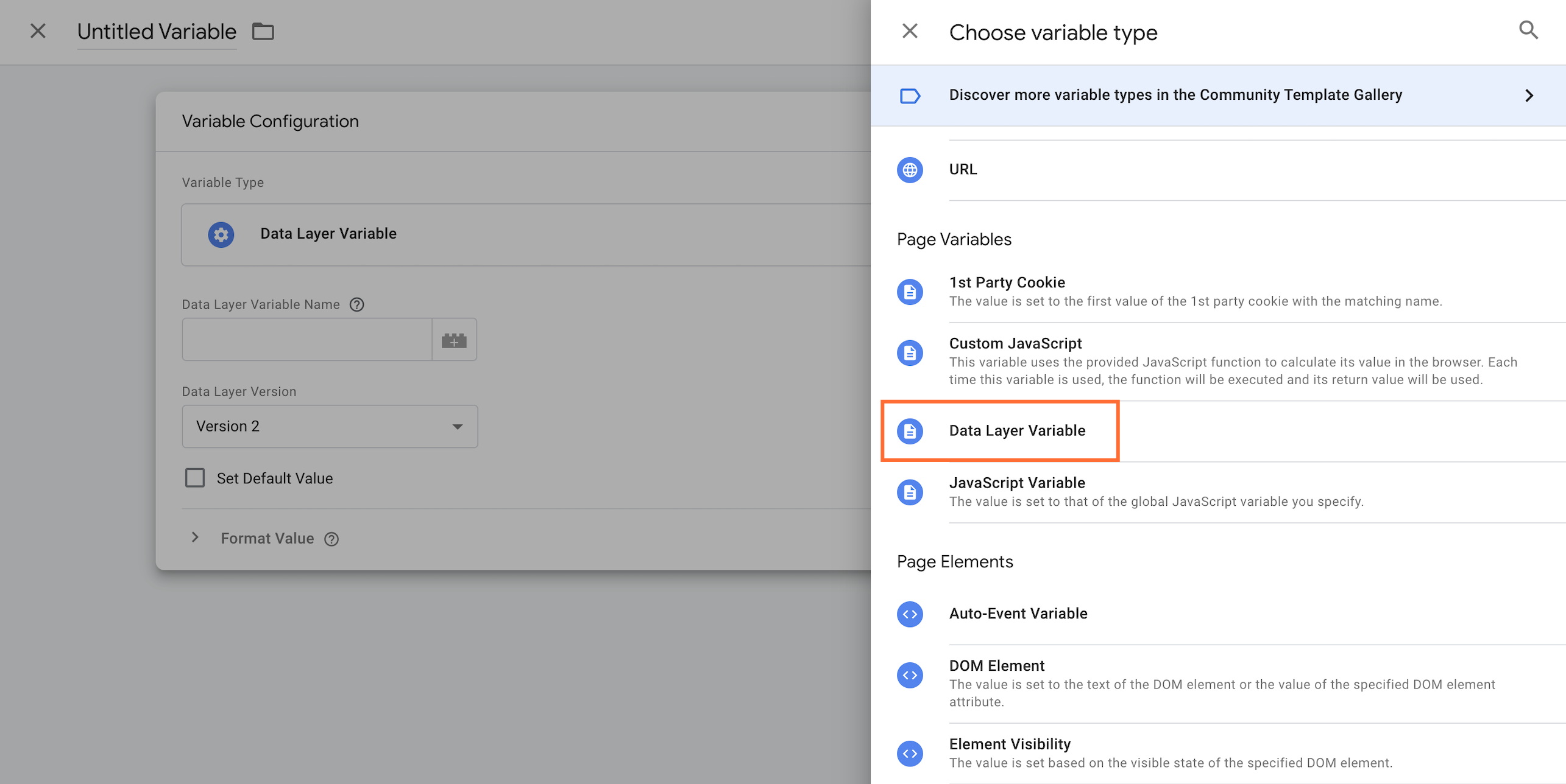 Data Layer Variable