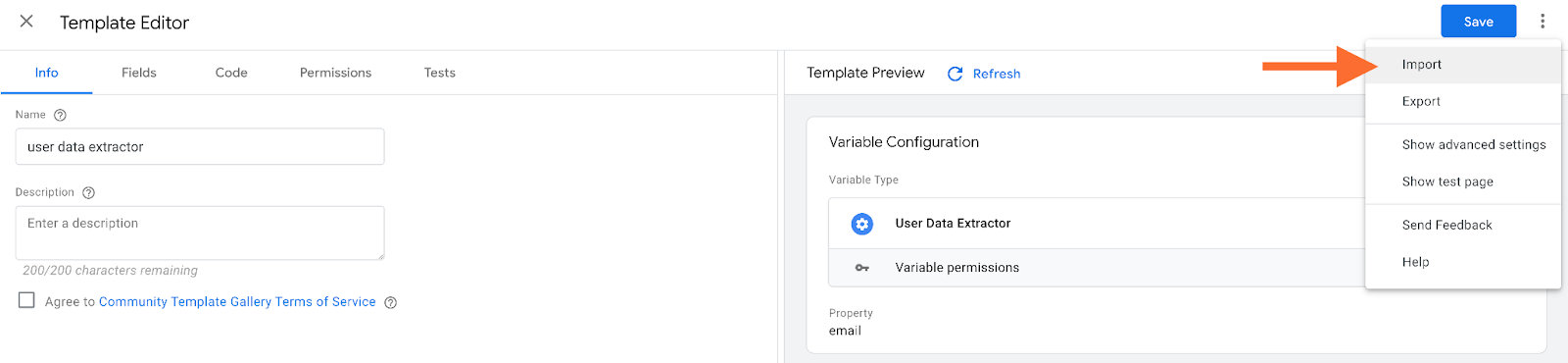 User Data Extractor variable for Google Tag Manager server container