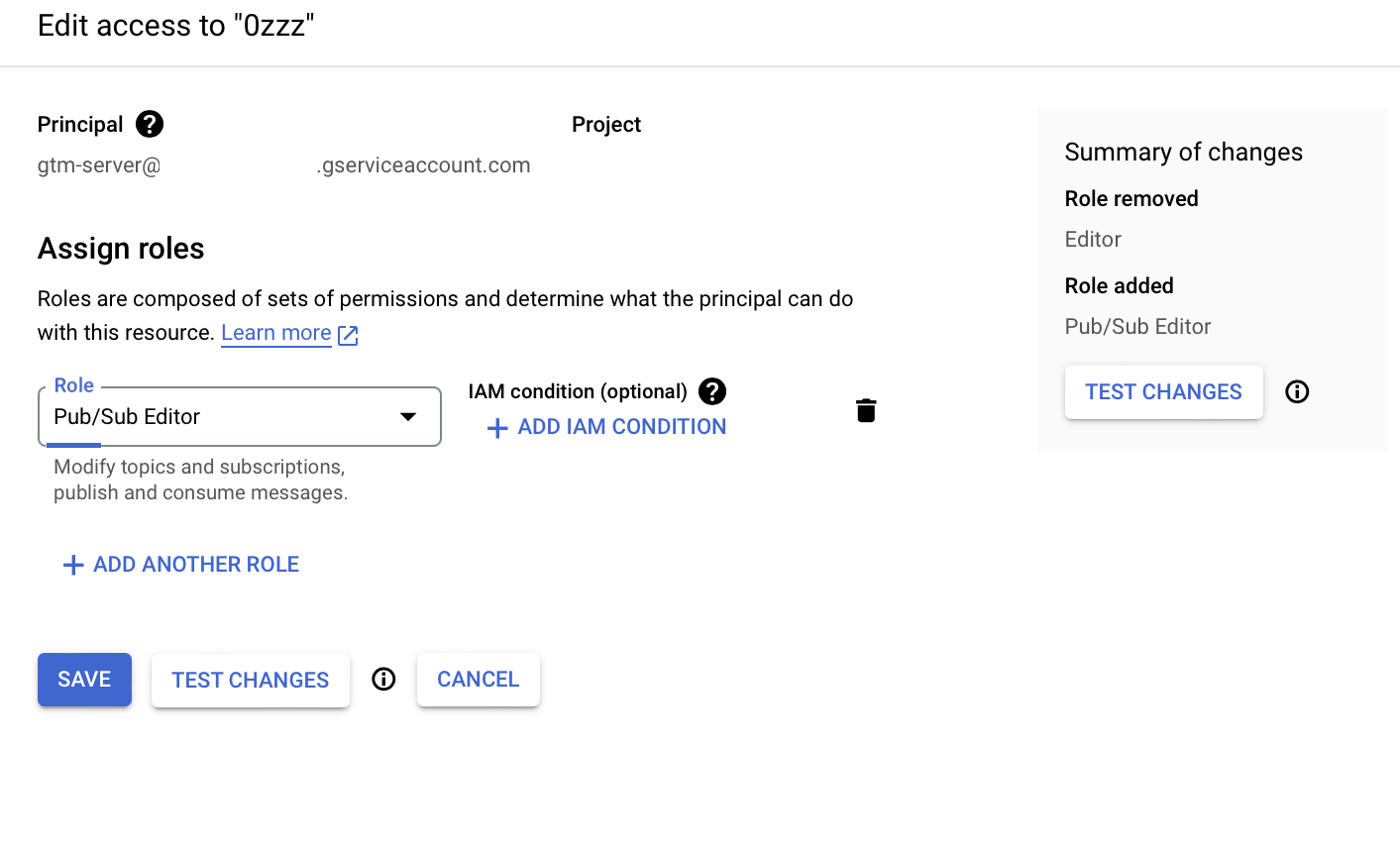 Create a Service account in Google Cloud with appropriate Pub/Sub roles