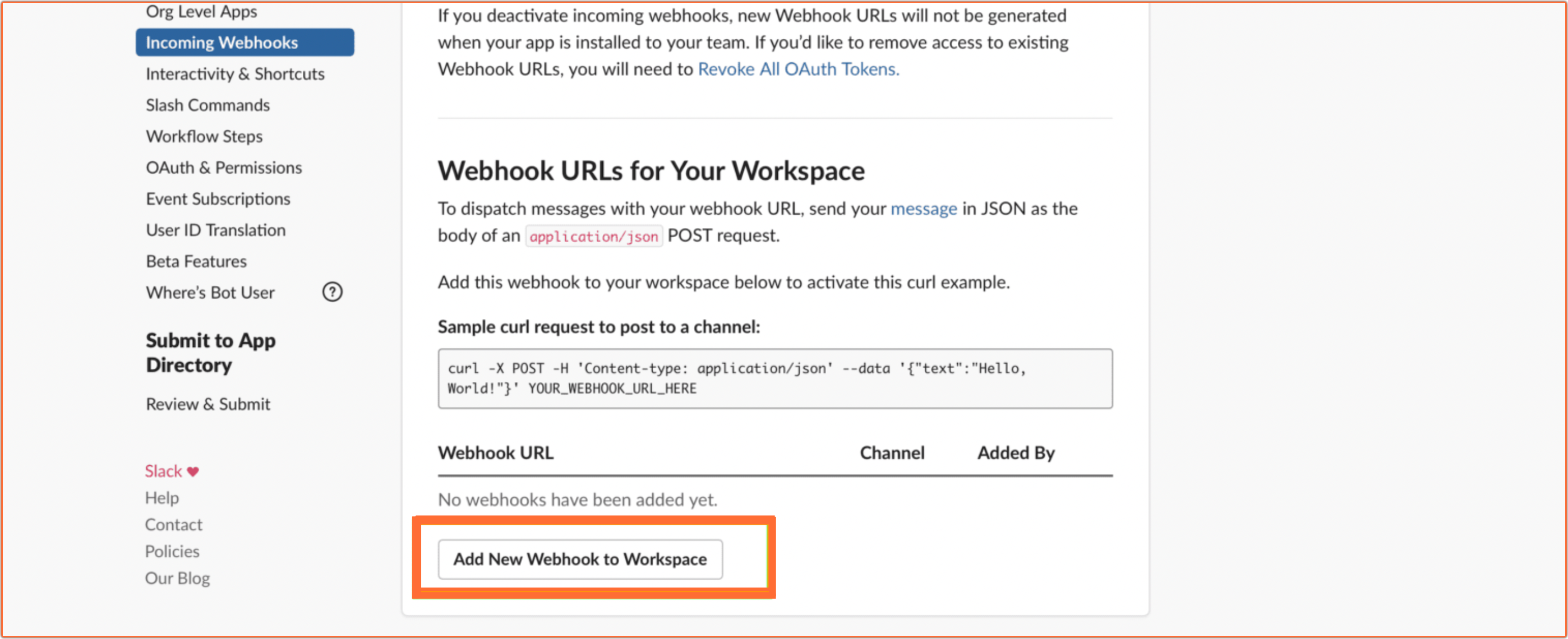 Add new webhook to workspace