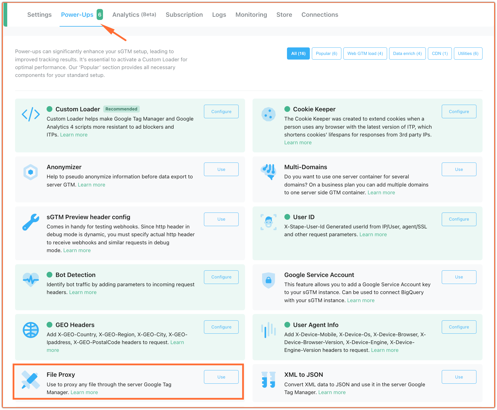 File Proxy in Stape admin