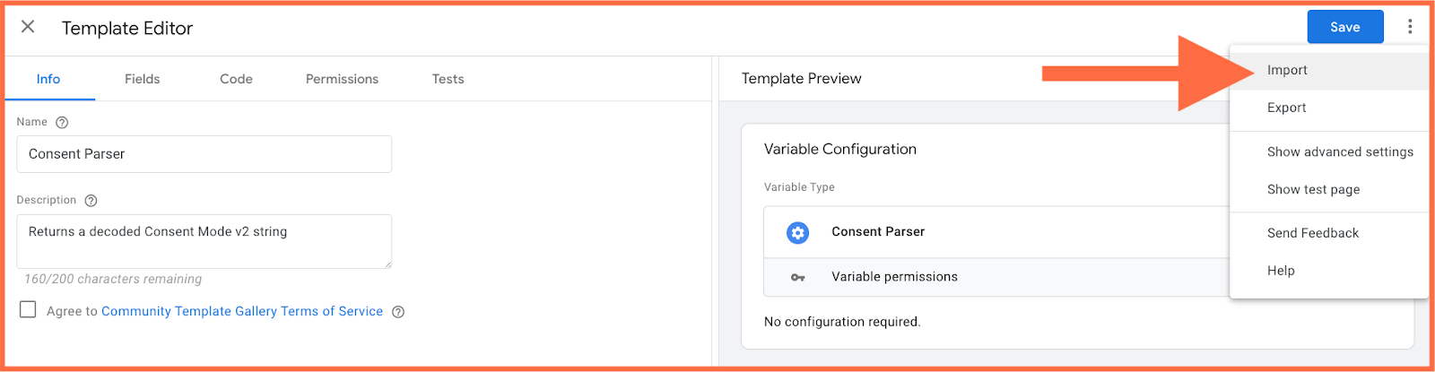 Consent Parser variable