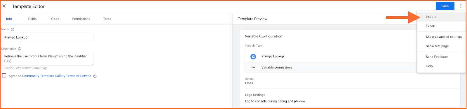 Import the variable to your server Google Tag Manager