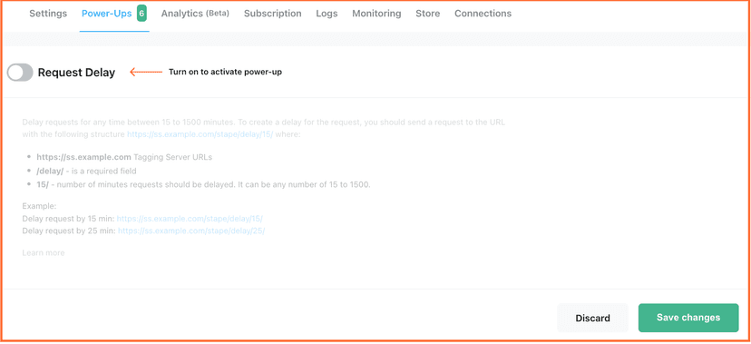 Optimize request timing with Stape's Request Delay power-up