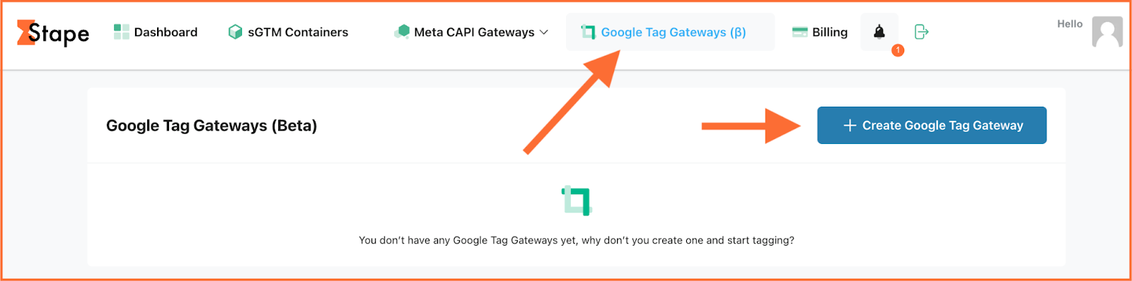 Create a Google Tag Gateway on Stape