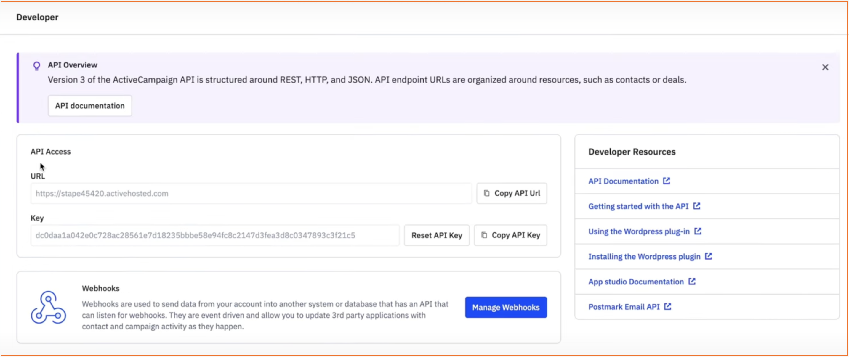 API Access in ActiveCampaign