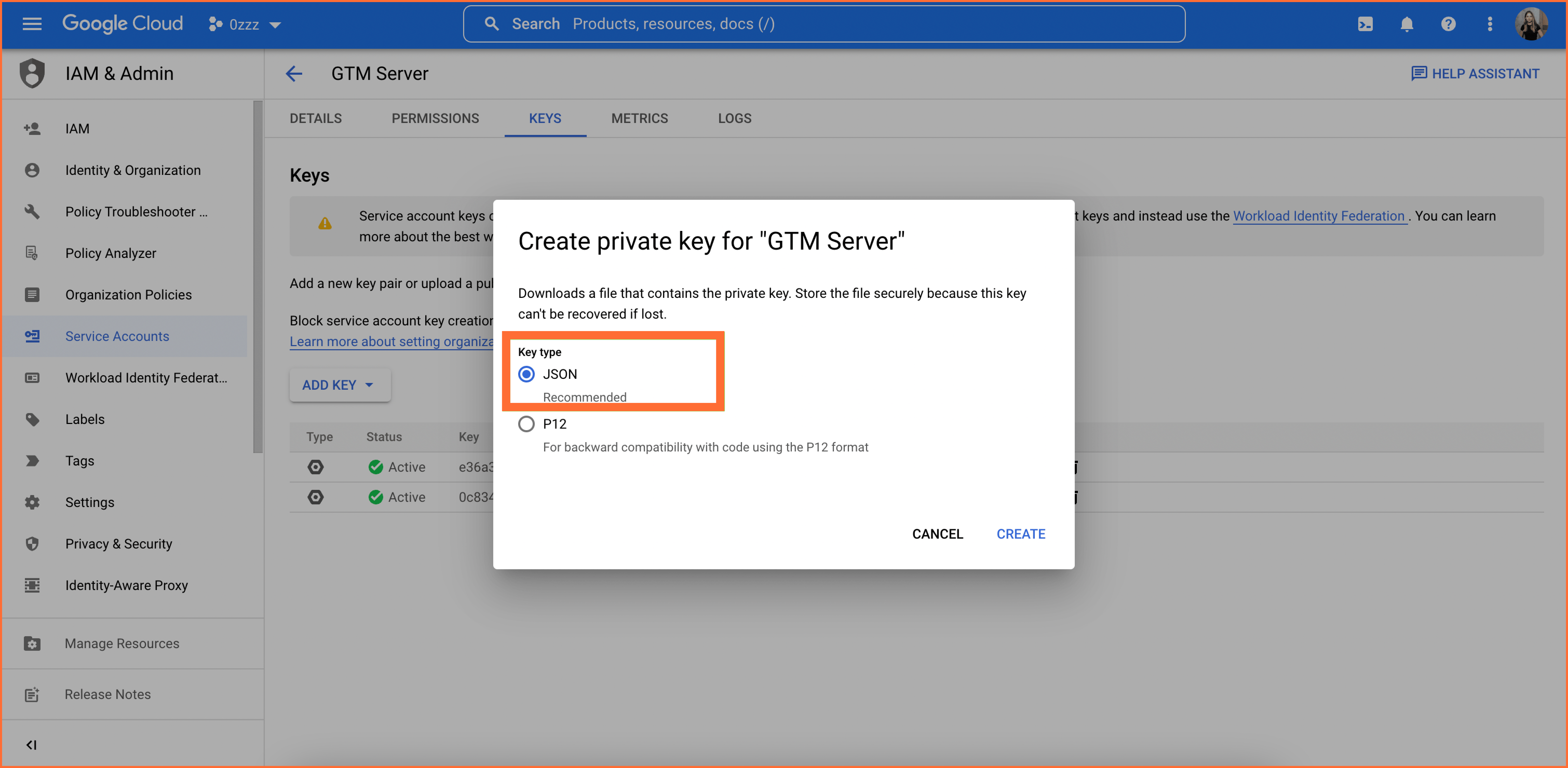 generate key firebase 