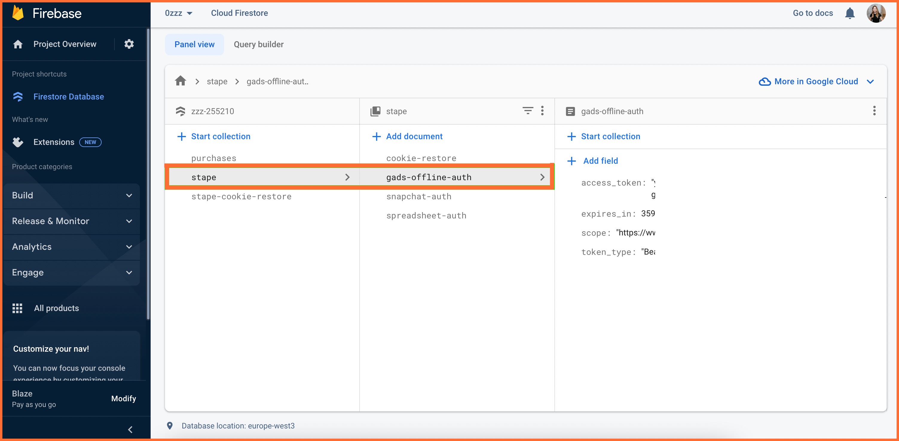 Start a collection firebase