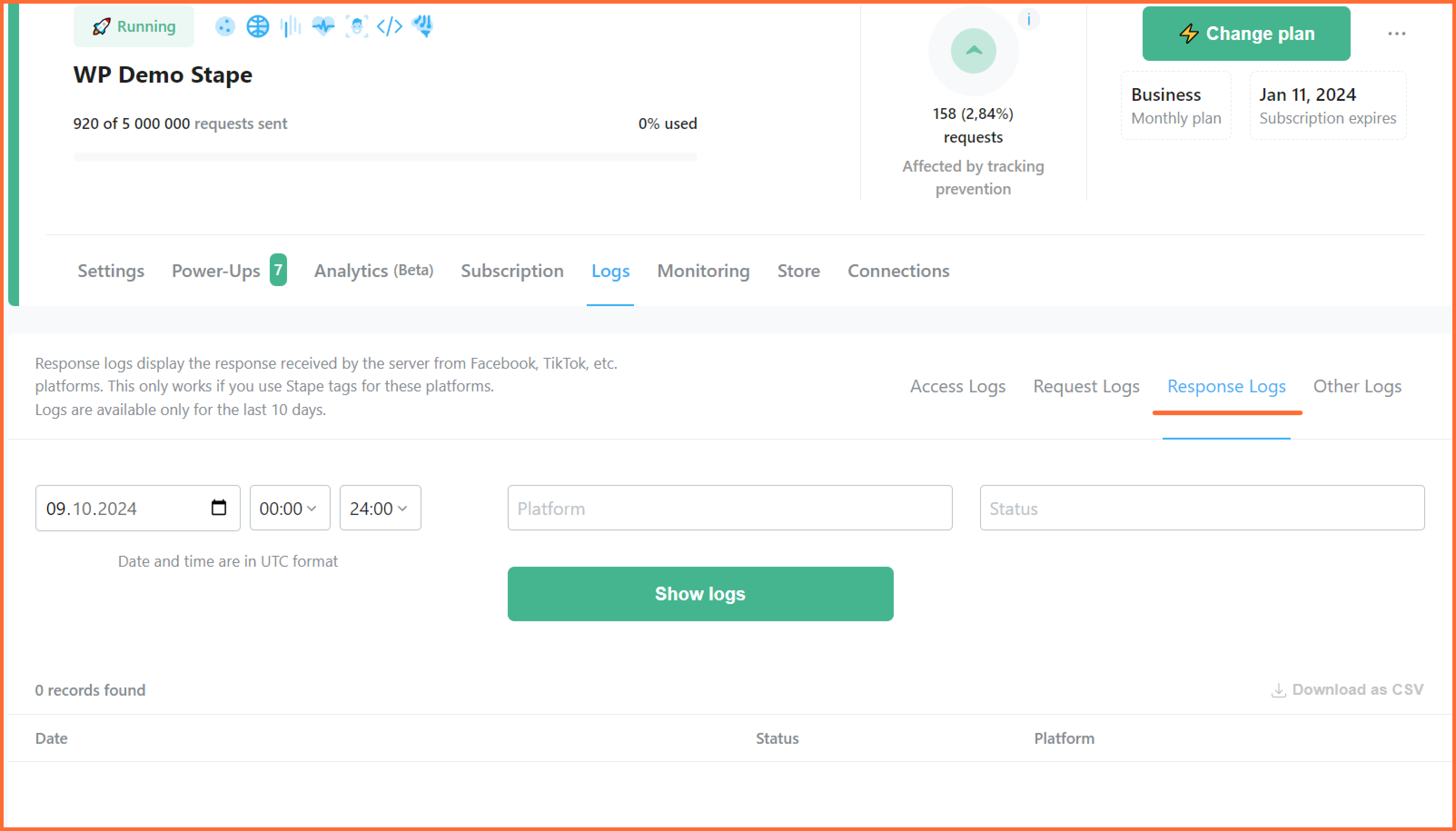 response logs server google tag manager 